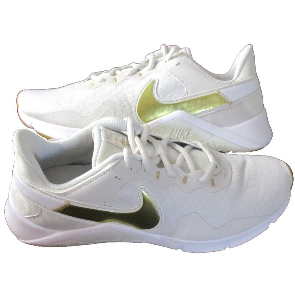 Women's Nike Legend Essential 2 Running Training Shoes Platinum Gold Sizes NIB